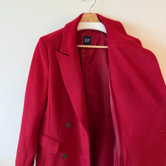 GAP Red Wool Peacoat Classic Style - Picture 2 of 5